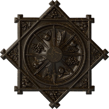 Ekena Millwork Antilles Ceiling Medallion (Fits Canopies up to 6"), 38 1/4"OD x 1 1/2"P, Stone Hearth Crackle CM38ANSHC